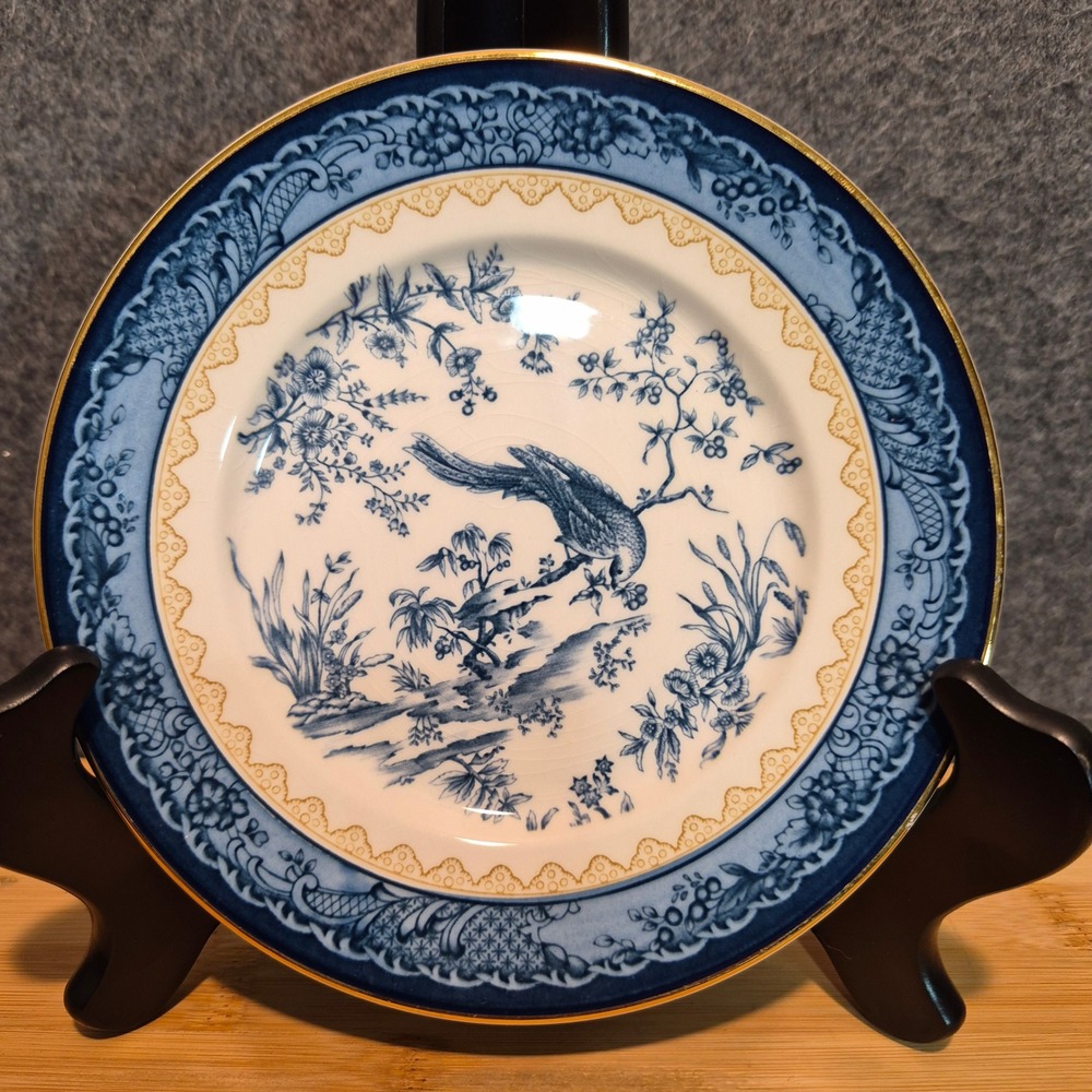 Vtg 80s Sanctuary by Nikko Bread & Butter Plate Bird Floral Made In Japan ai-iro